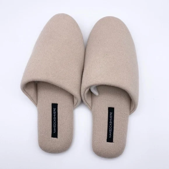 NakedCashmere Mule Slipper In Barley Large 9/10 NWT